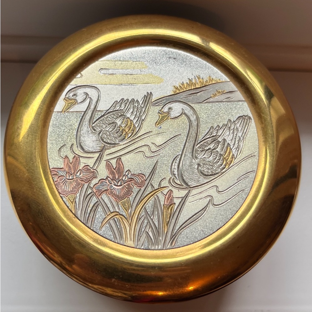 Vintage Chokin 24K Gold Edged~Jewelry/Trinket Box